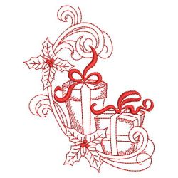 Redwork Curly Christmas 05(Lg) machine embroidery designs