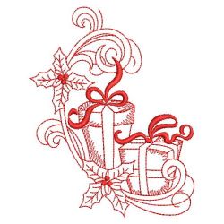 Redwork Curly Christmas 05(Md) machine embroidery designs