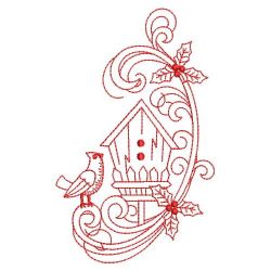 Redwork Curly Christmas 08(Lg) machine embroidery designs