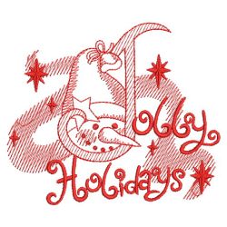 Redwork Season Greetings 06(Sm) machine embroidery designs