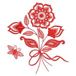 Redwork Fancy Flower 04(Sm) machine embroidery designs
