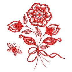 Redwork Fancy Flower 04(Sm)