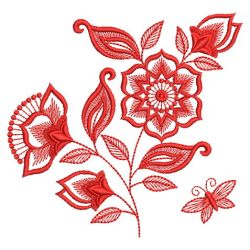 Redwork Fancy Flower 05(Sm)