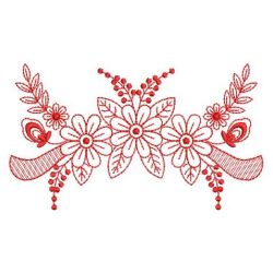 Redwork Flower Elegance 3 03(Sm)