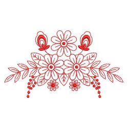 Redwork Flower Elegance 3 04(Sm)