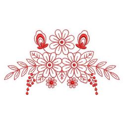 Redwork Flower Elegance 3 04(Sm)