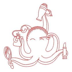 Redwork Busy Octopus 03(Md) machine embroidery designs