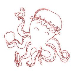 Redwork Busy Octopus 05(Sm)