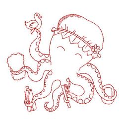 Redwork Busy Octopus 05(Md) machine embroidery designs