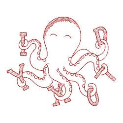 Redwork Busy Octopus 10(Sm) machine embroidery designs