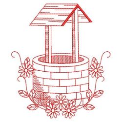 Redwork Wishing Well(Sm) machine embroidery designs