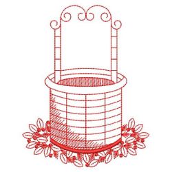 Redwork Wishing Well 02(Md) machine embroidery designs