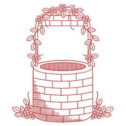 Redwork Wishing Well 06(Lg)