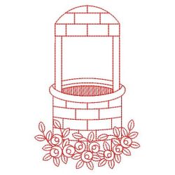Redwork Wishing Well 07(Md) machine embroidery designs