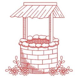 Redwork Wishing Well 08(Md) machine embroidery designs