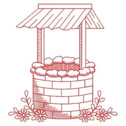 Redwork Wishing Well 08(Lg)