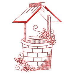 Redwork Wishing Well 09(Sm) machine embroidery designs