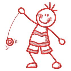 Redwork Stick Children 2 03(Lg) machine embroidery designs