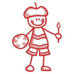 Redwork Stick Children 2 07(Md) machine embroidery designs