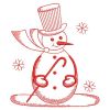 Redwork Christmas Snowman(Lg)