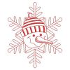 Redwork Snowflake Snowman 02(Sm)