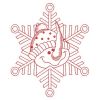 Redwork Snowflake Snowman 04(Sm)