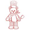 Redwork Chef Teddy Bear(Md)