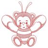 Redwork Bumblebee Bears 05(Sm)