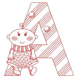 Redwork Baby Alphabets 01(Md) machine embroidery designs