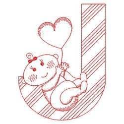 Redwork Baby Alphabets 10(Sm) machine embroidery designs