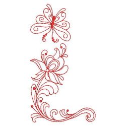 Redwork Rosemaling Butterflies(Lg) machine embroidery designs