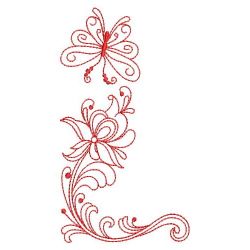 Redwork Rosemaling Butterflies 01(Lg) machine embroidery designs