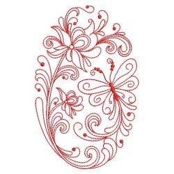 Redwork Rosemaling Butterflies 02(Lg) machine embroidery designs