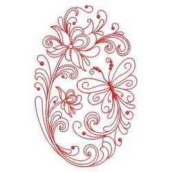 Redwork Rosemaling Butterflies 02(Lg)