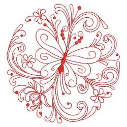 Redwork Rosemaling Butterflies 04(Lg) machine embroidery designs