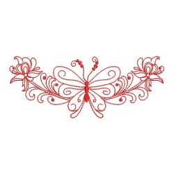 Redwork Rosemaling Butterflies 07(Sm) machine embroidery designs