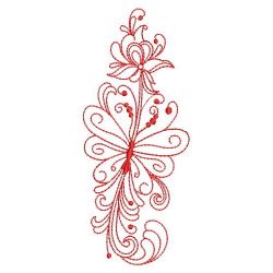 Redwork Rosemaling Butterflies 08(Md) machine embroidery designs