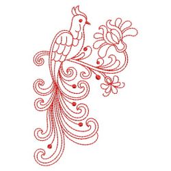 Redwork Rosemaling Birds 04(Lg) machine embroidery designs