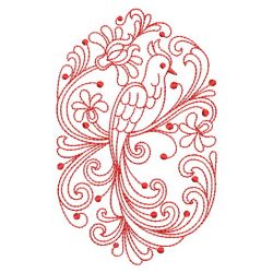 Redwork Rosemaling Birds 07(Sm) machine embroidery designs