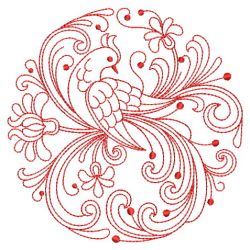 Redwork Rosemaling Birds 08(Md) machine embroidery designs