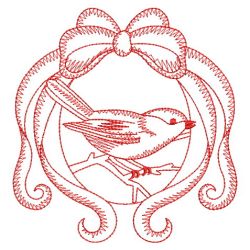 Redwork Christmas Birds 01(Lg) machine embroidery designs