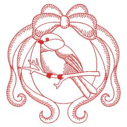 Redwork Christmas Birds 04(Sm)