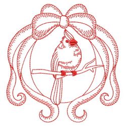 Redwork Christmas Birds 06(Lg) machine embroidery designs