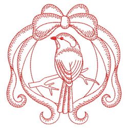 Redwork Christmas Birds 07(Md) machine embroidery designs