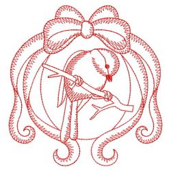 Redwork Christmas Birds 09(Md) machine embroidery designs