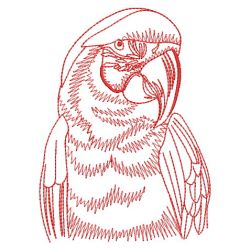 Redwork Parrots 07(Lg) machine embroidery designs