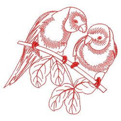 Redwork Parrots 08(Md) machine embroidery designs