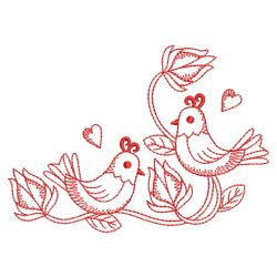 Redwork Cute Birds 03(Md) machine embroidery designs