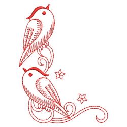 Redwork Cute Birds 10(Sm) machine embroidery designs