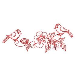 Redwork Flower and Bird 03(Lg) machine embroidery designs